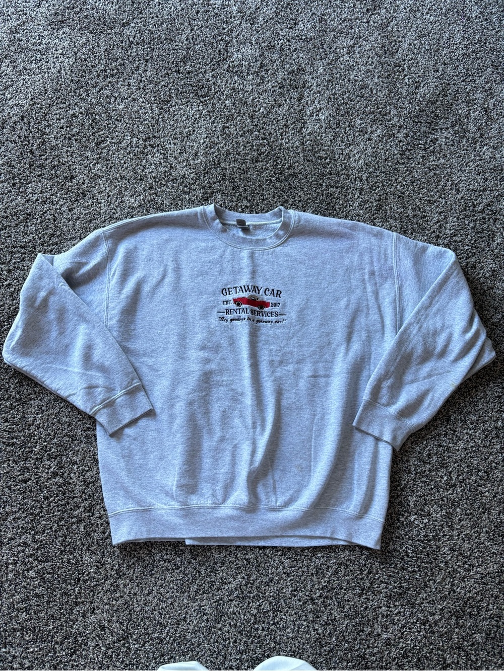 Taylor swift Getaway Car Graphic Crewneck Sweatshirt - Light Gray